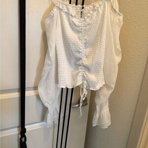 Fashion Nova White Smocked Blouse